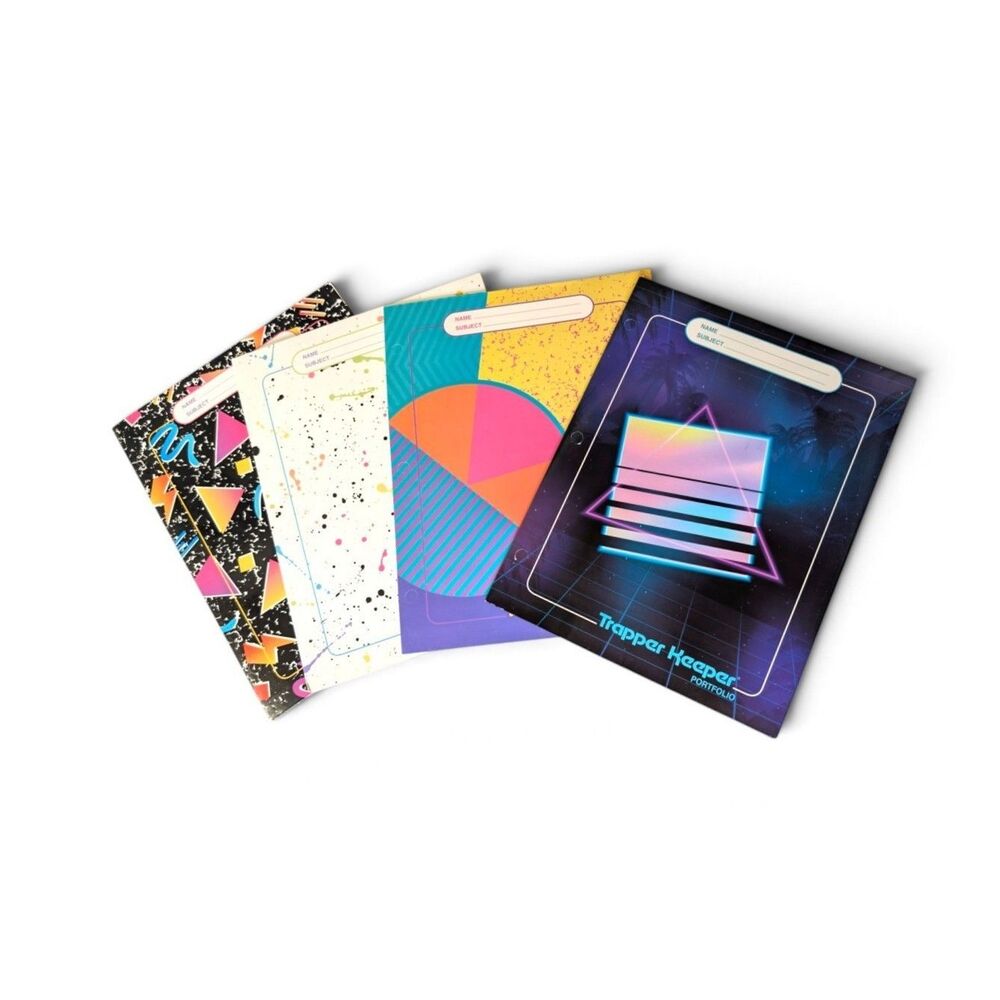 NEW Mead Trapper Keeper Retro 80s 90s 2 Pocket Portfolio Folders Lot 4 Memphis